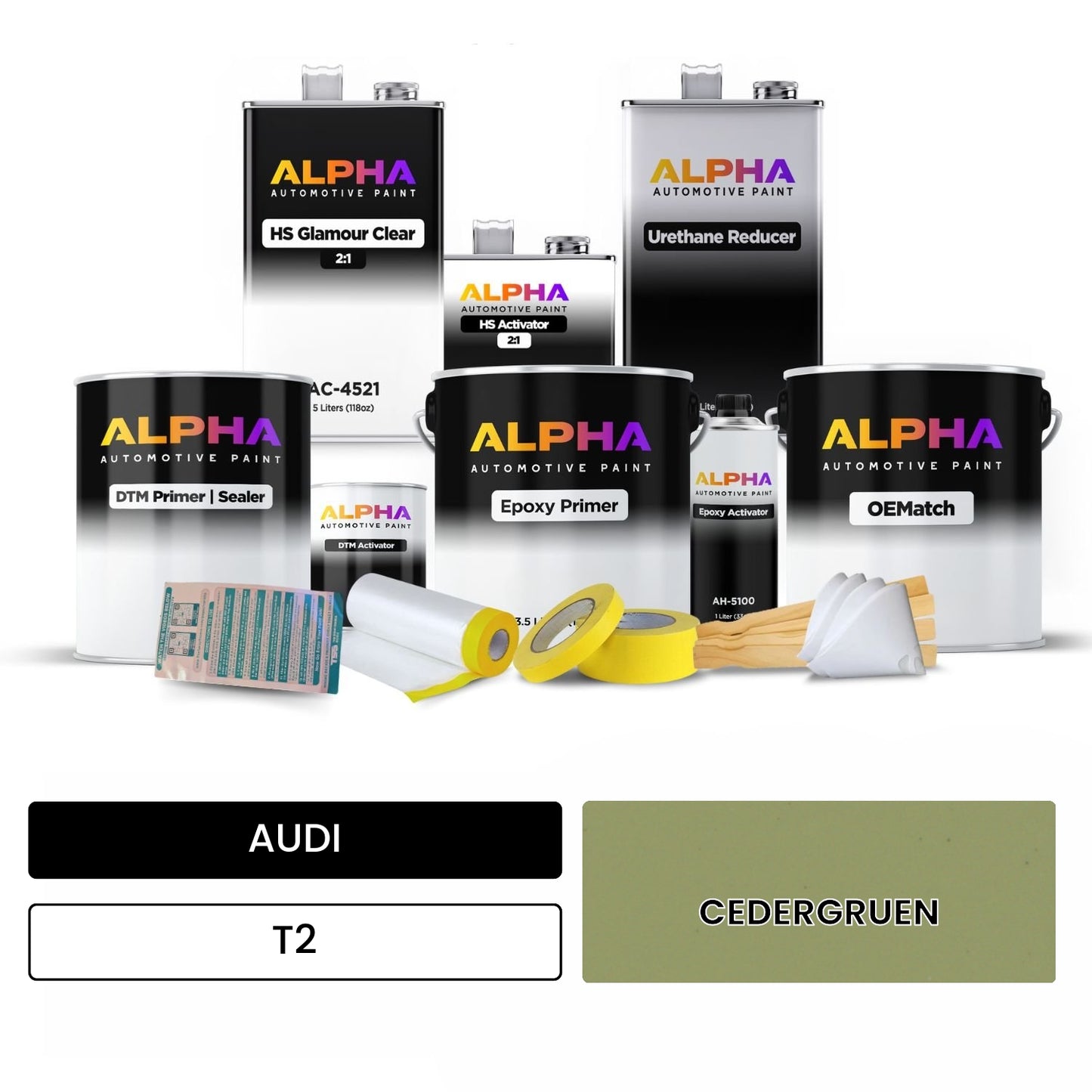 AUDI Cedar Green T2 OEMatch Vehicle Paint Kit