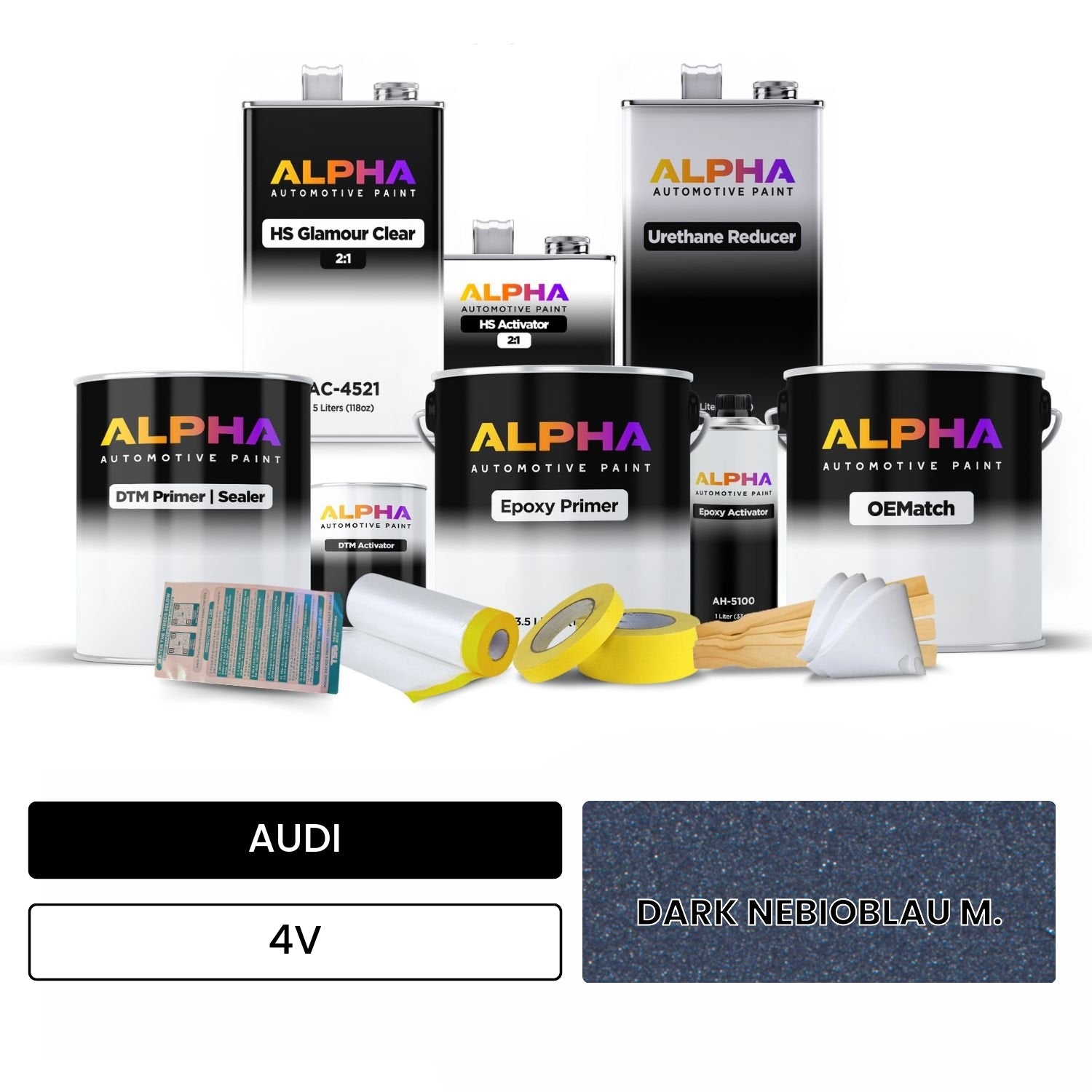 AUDI Dark Nebel Blue Metallic 4V OEMatch Vehicle Paint Kit