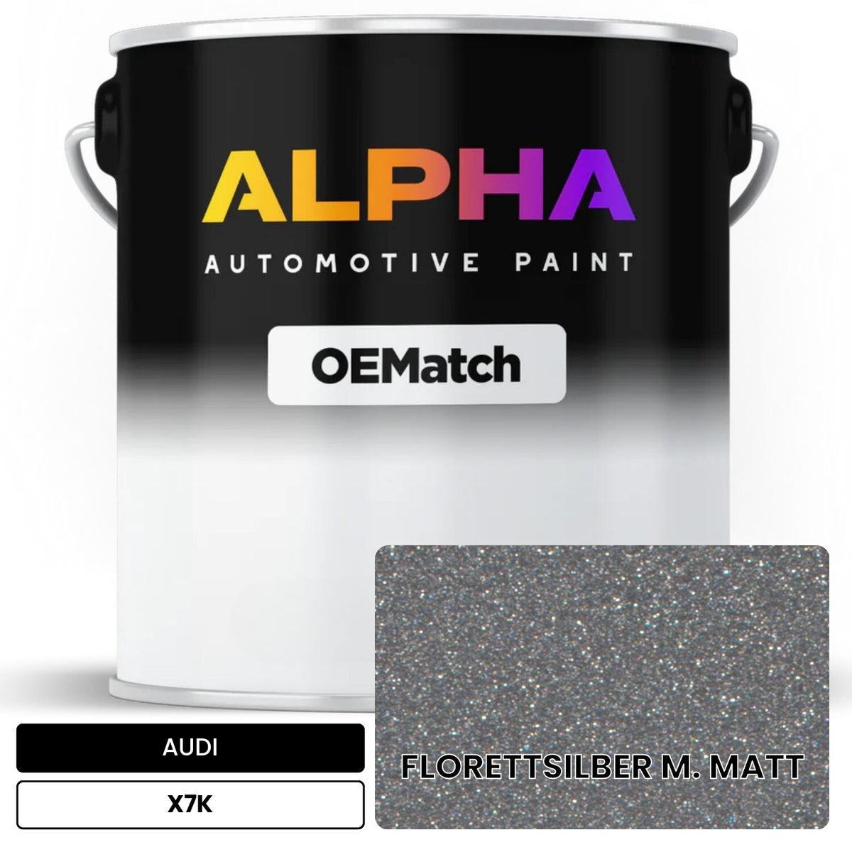 AUDI Florett Silver Metallic Matte X7K OEMatch Basecoat