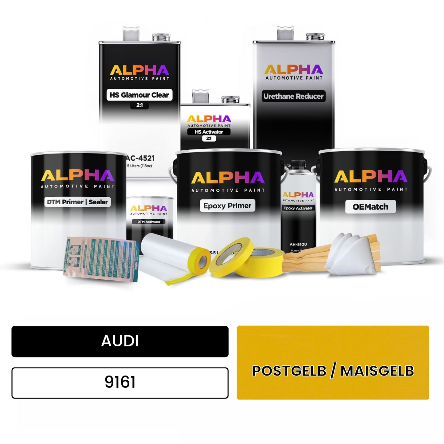 AUDI Ginster Yellow 9161 OEMatch Vehicle Paint Kit