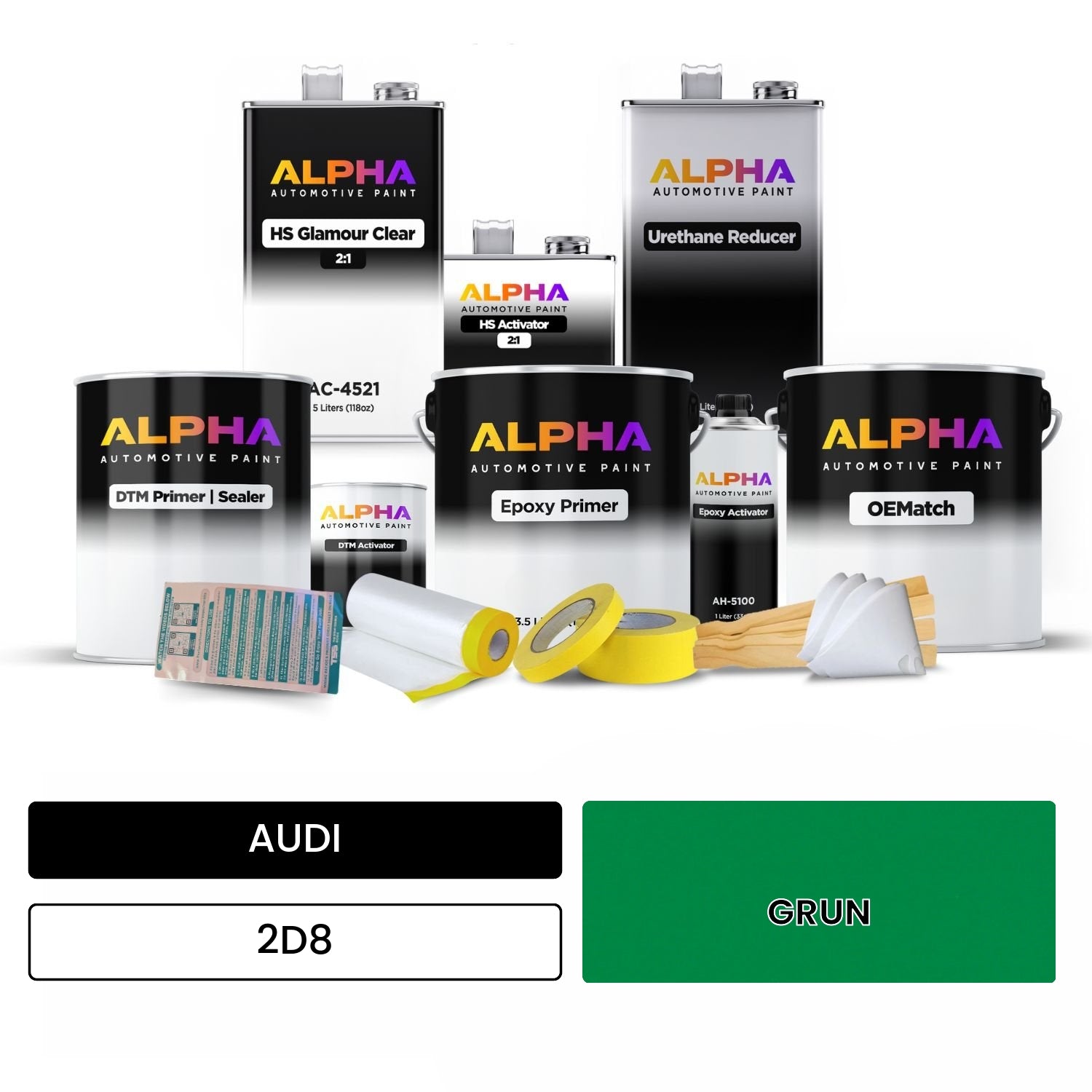 AUDI Green 2D8 OEMatch Vehicle Paint Kit