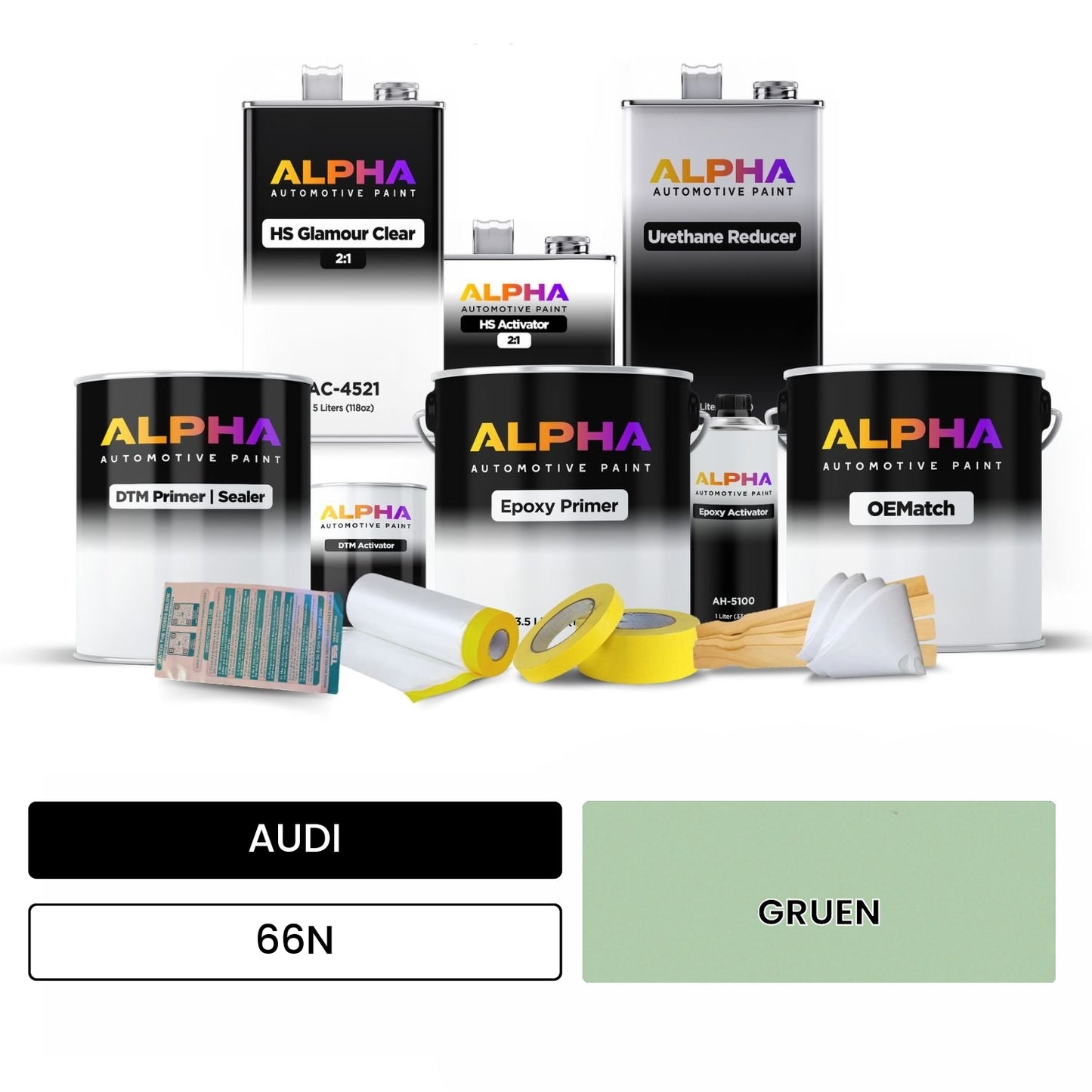 AUDI Green 66N OEMatch Vehicle Paint Kit
