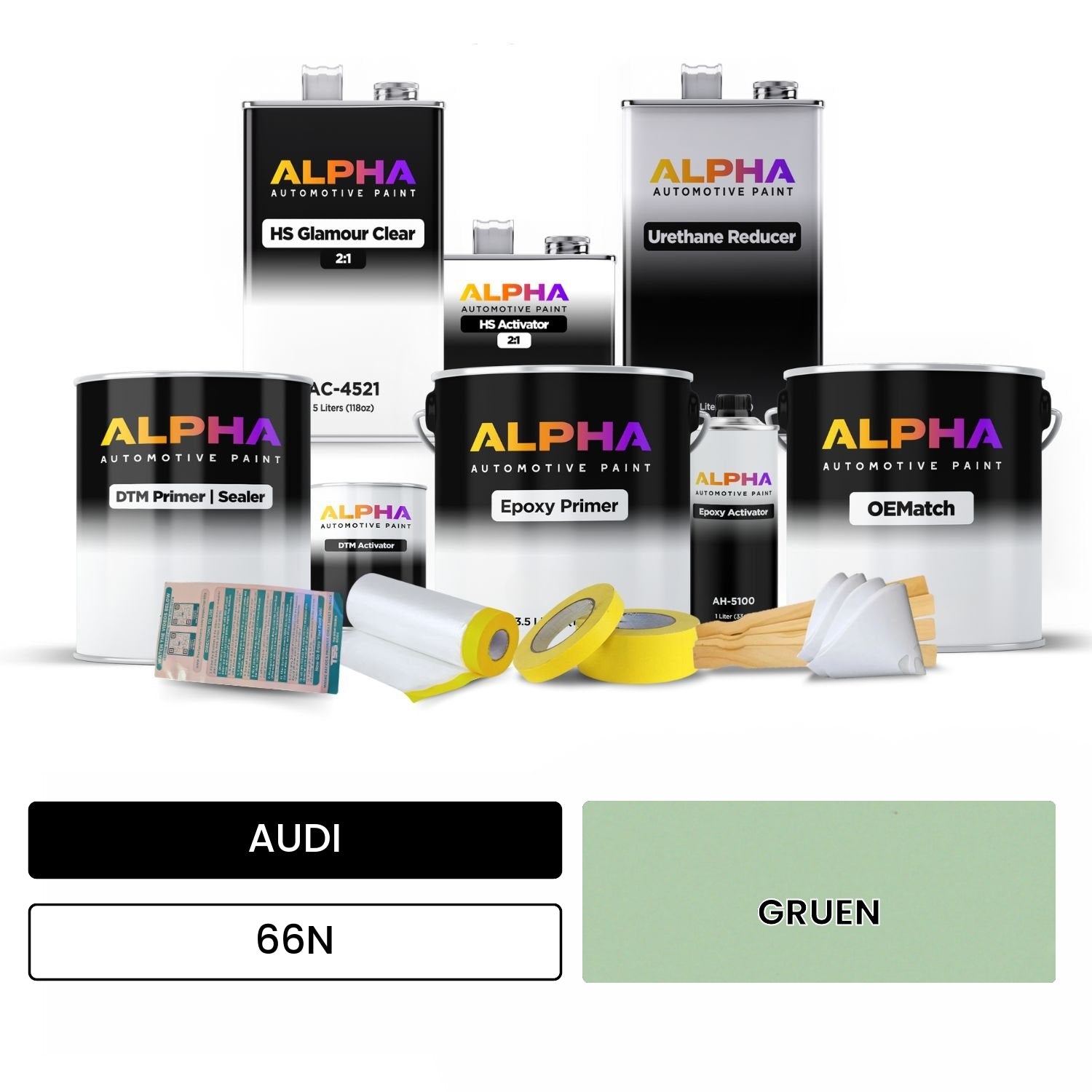 AUDI Green 66N OEMatch Vehicle Paint Kit