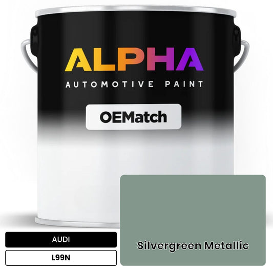 AUDI Silvergreen Metallic L99N OEMatch Basecoat