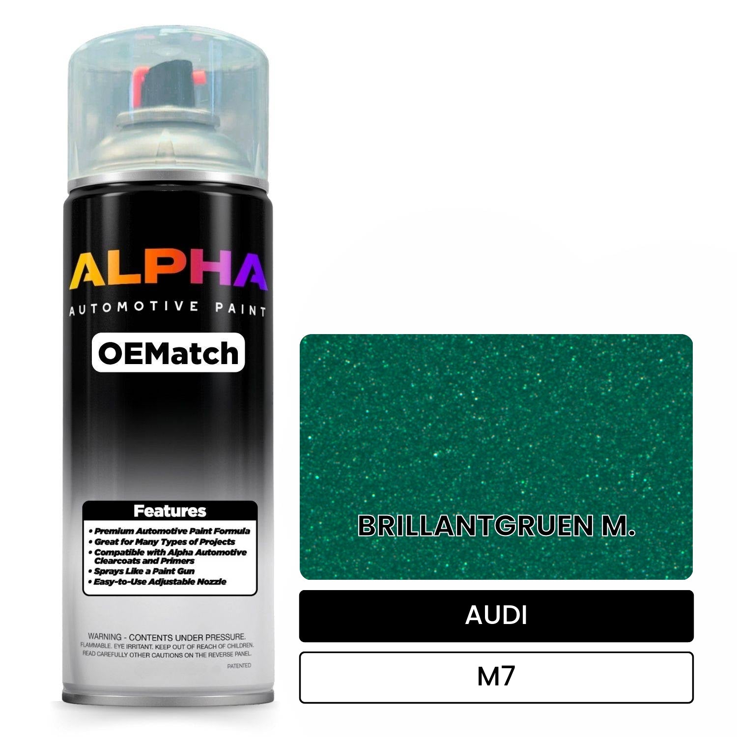 AUDI Bright Surf Green Metallic M7 OEMatch Spraycan