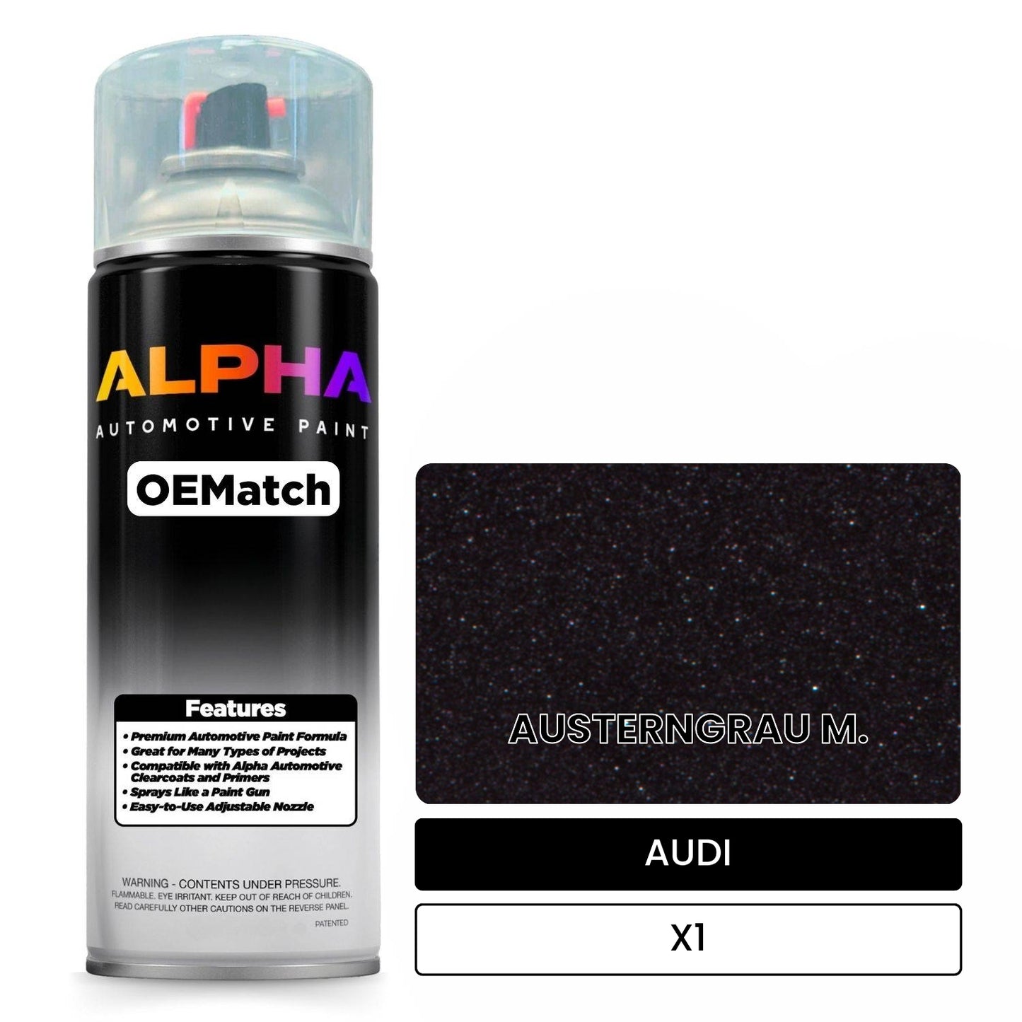 AUDI Oyster Grey Metallic X1 OEMatch Spraycan