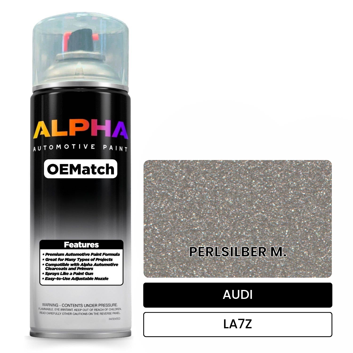 AUDI Pearl Silver Metallic LA7Z OEMatch Spraycan