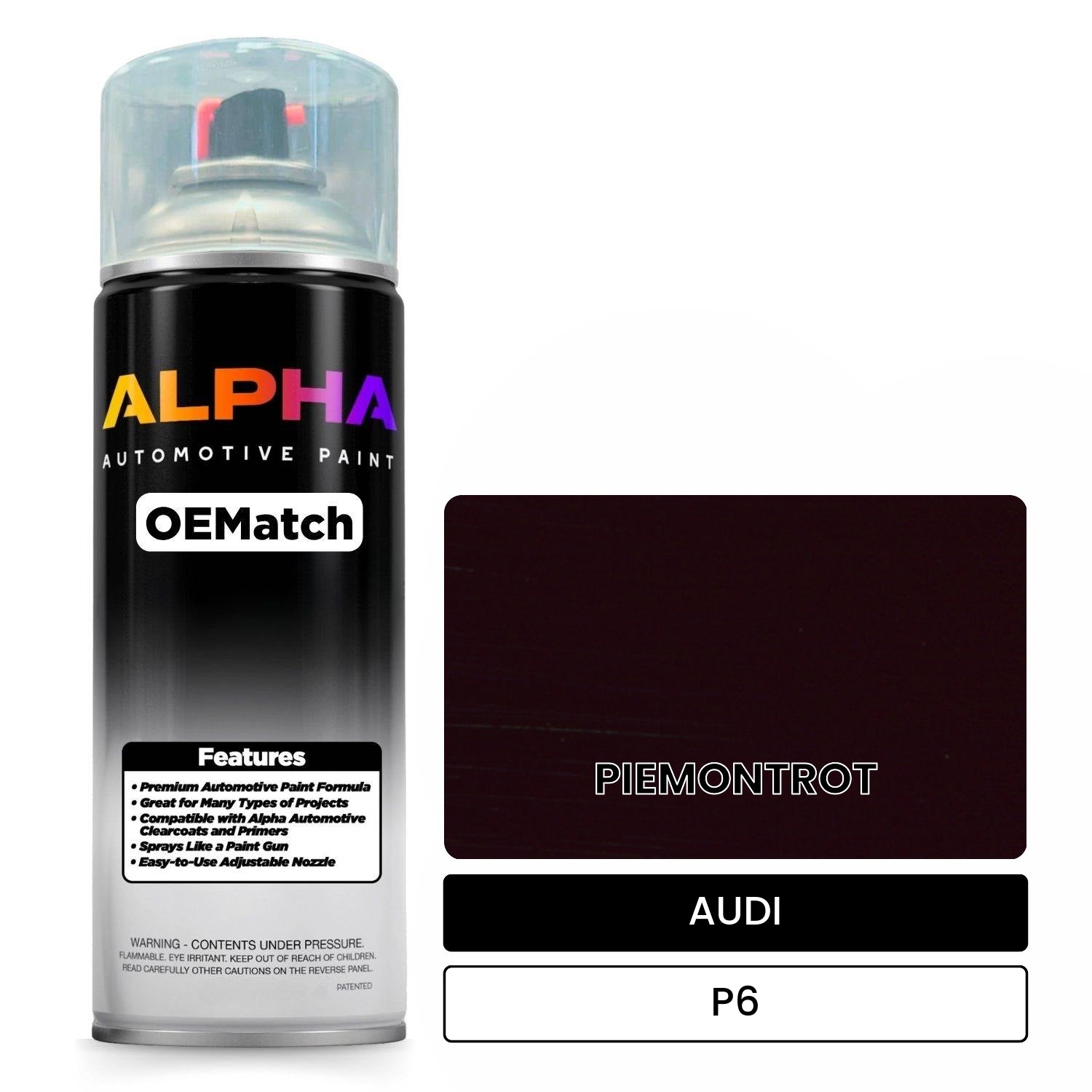 AUDI Piedmont Red P6 OEMatch Spraycan