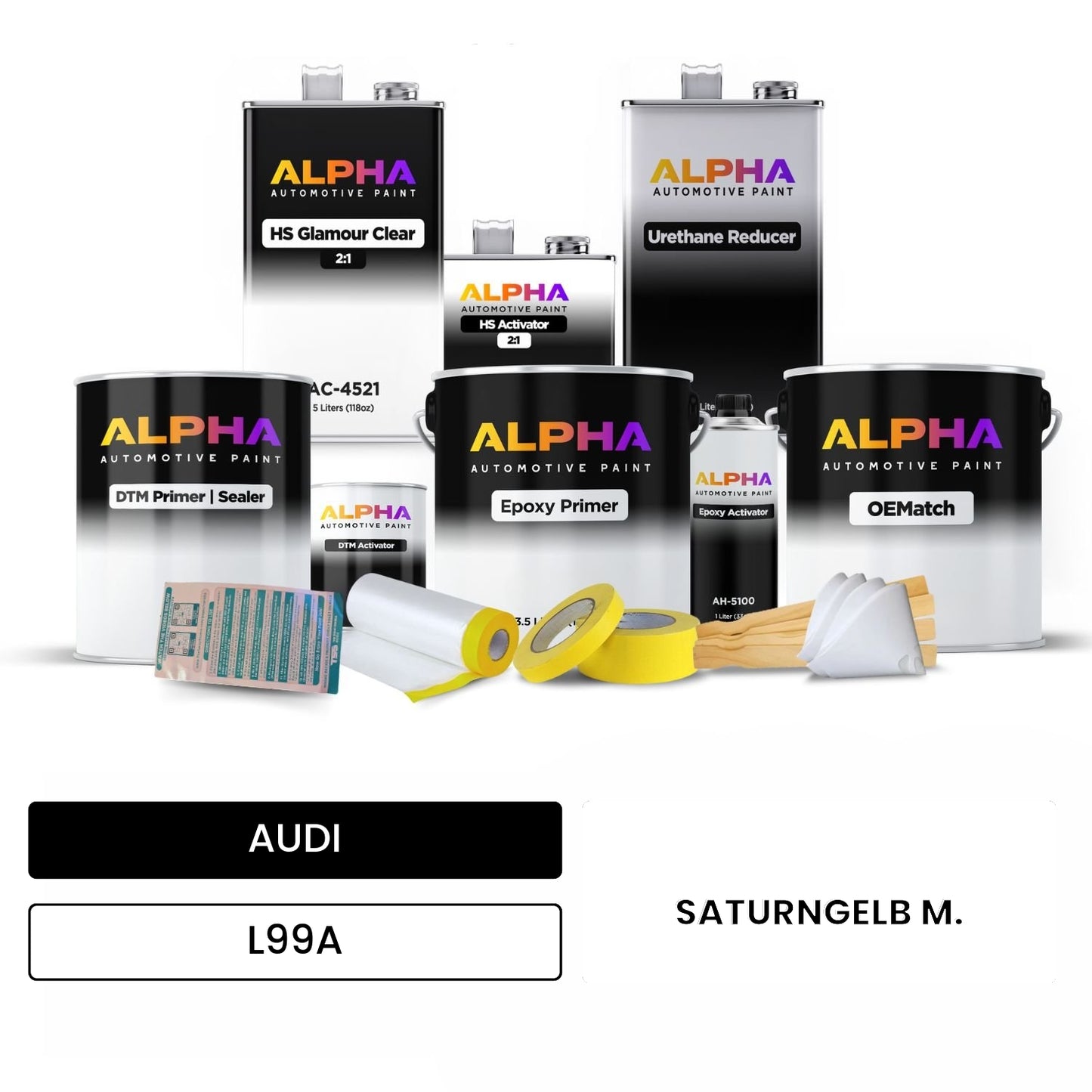 AUDI Saturn Yellow L99A OEMatch Vehicle Paint Kit