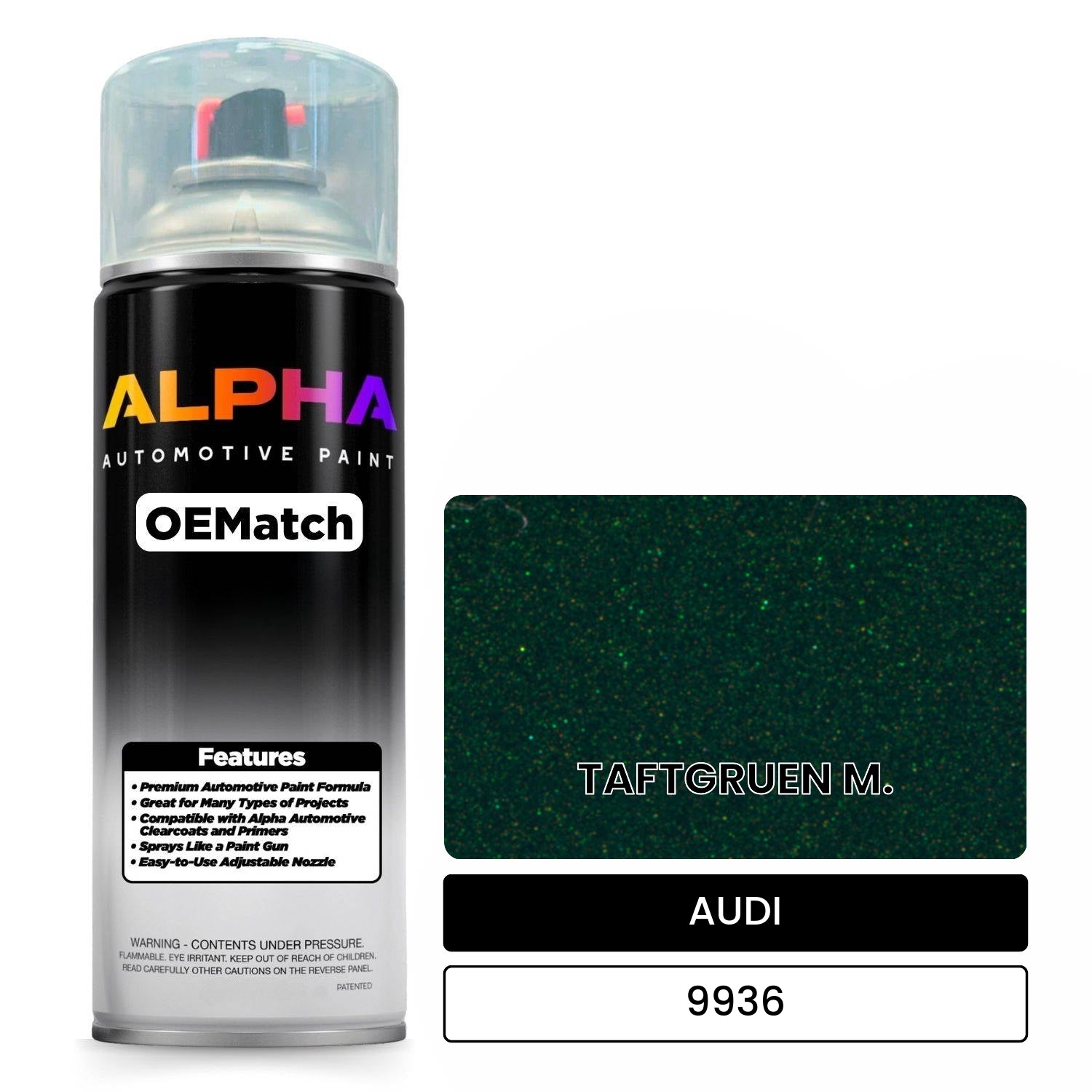 AUDI Taft Green Metallic 9936 OEMatch Spraycan