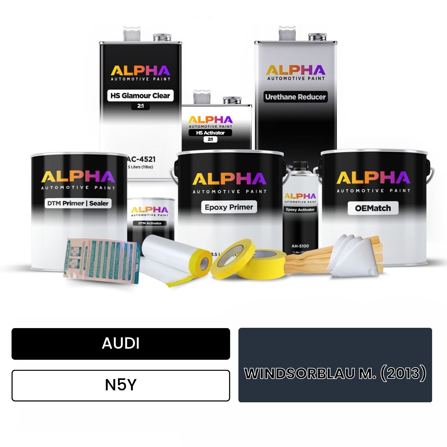 AUDI Windsor Blue Metallic N5Y OEMatch Vehicle Paint Kit