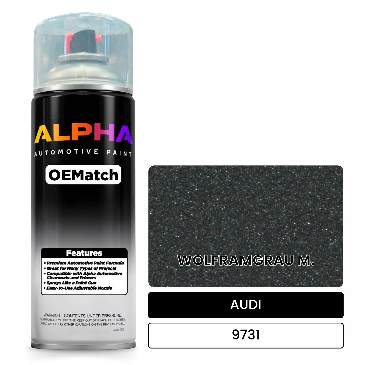 AUDI Wolfram Grey Metallic 9731 OEMatch Spraycan