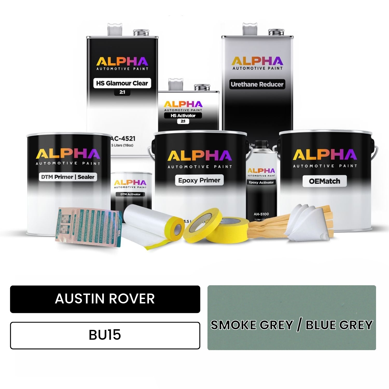 AUSTIN ROVER SMOKE GREY / BLUE GREY BU15 OEMatch Vehicle Paint Kit