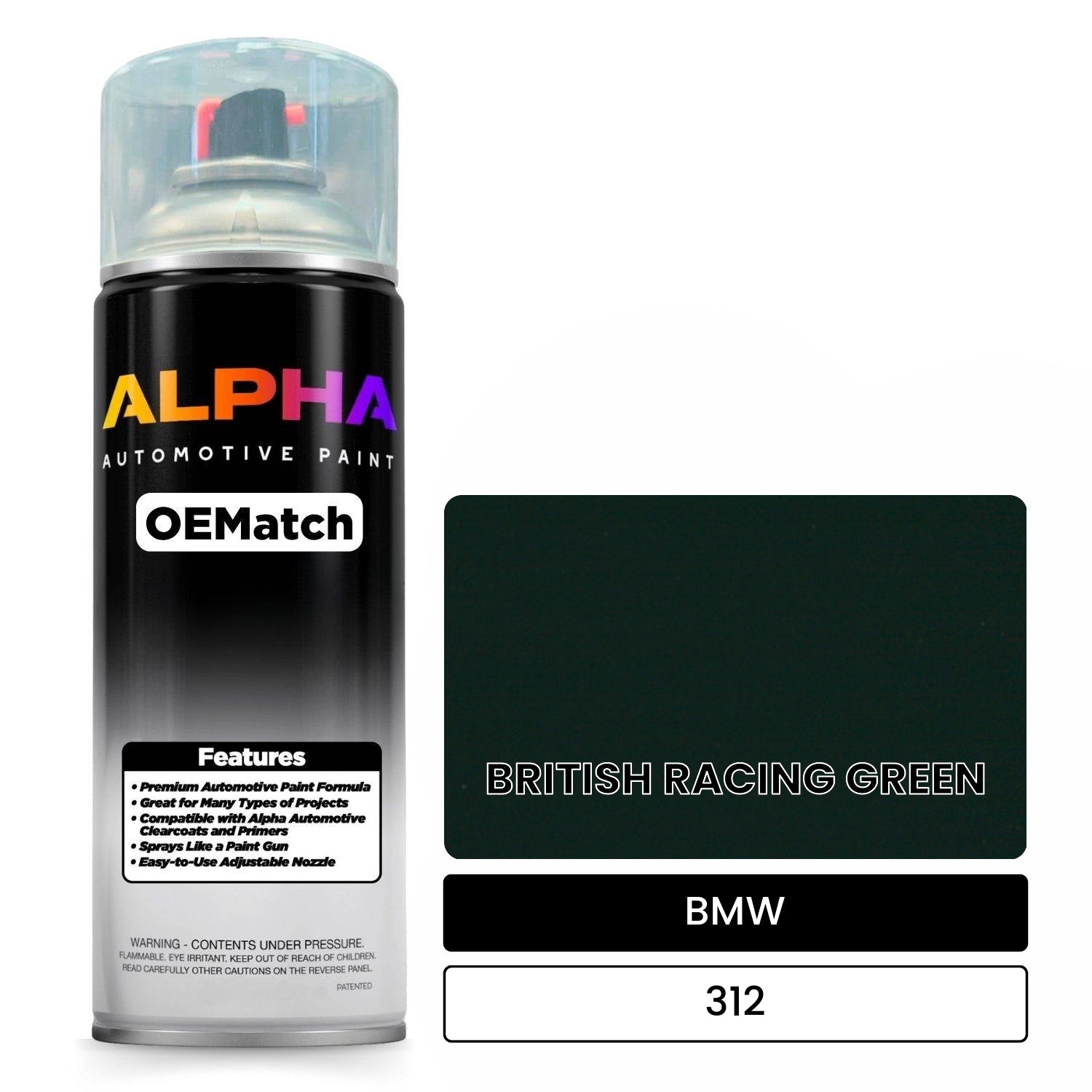 BMW BRITISH RACING GREEN 312 OEMatch Spraycan