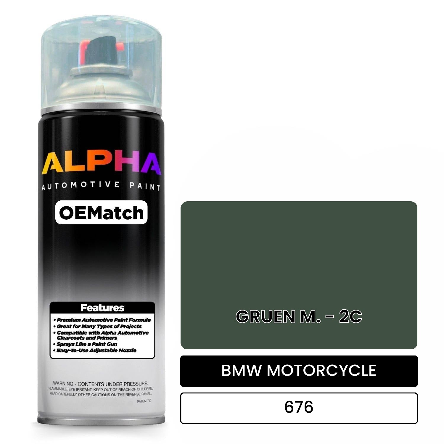 BMW MOTORCYCLE GRUEN M. - 2C 676 OEMatch Spraycan