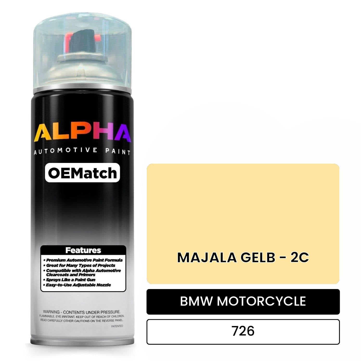 BMW MOTORCYCLE MAJALA GELB - 2C 726 OEMatch Spraycan
