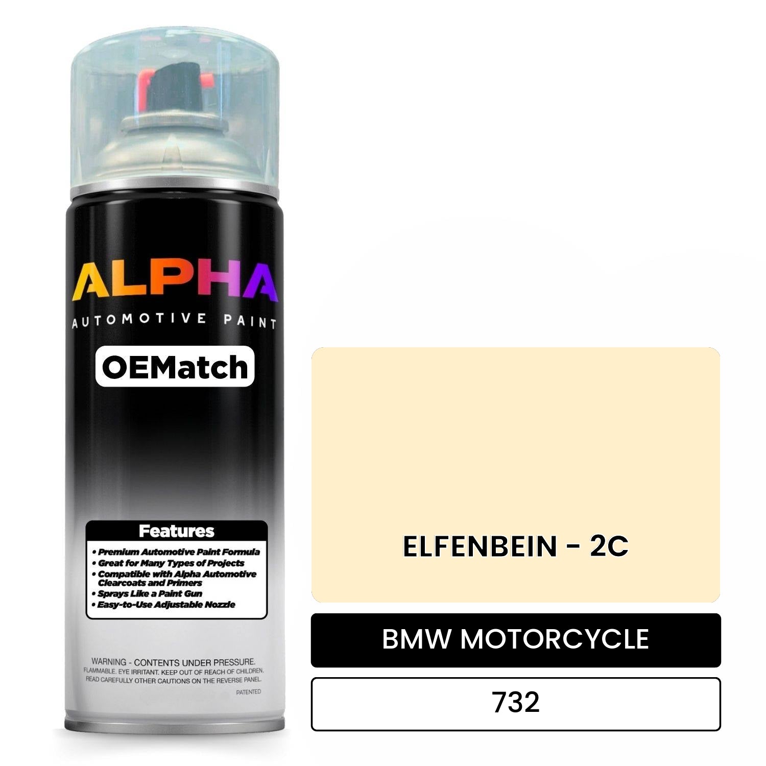 BMW MOTORCYCLE ELFENBEIN - 2C 732 OEMatch Spraycan
