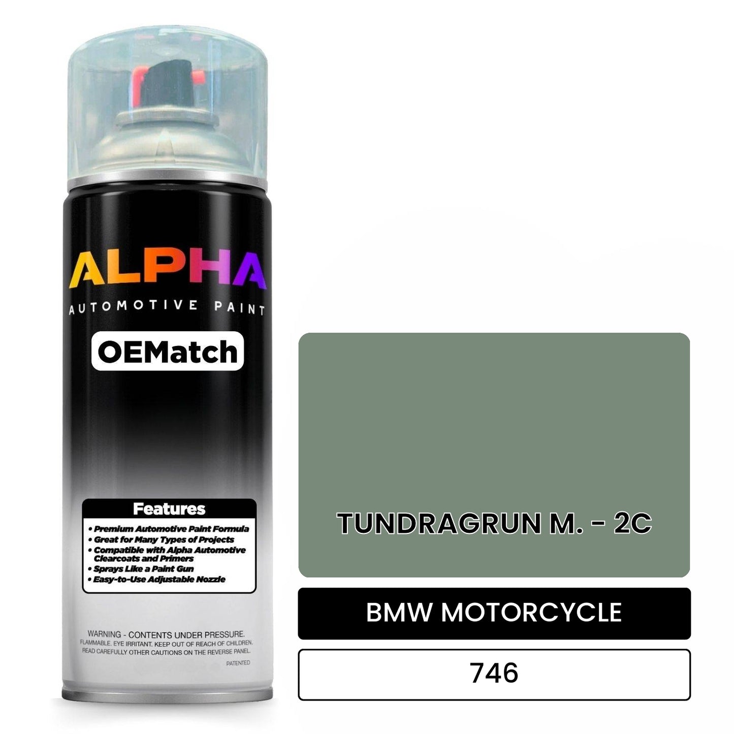 BMW MOTORCYCLE TUNDRAGRUN M. - 2C 746 OEMatch Spraycan