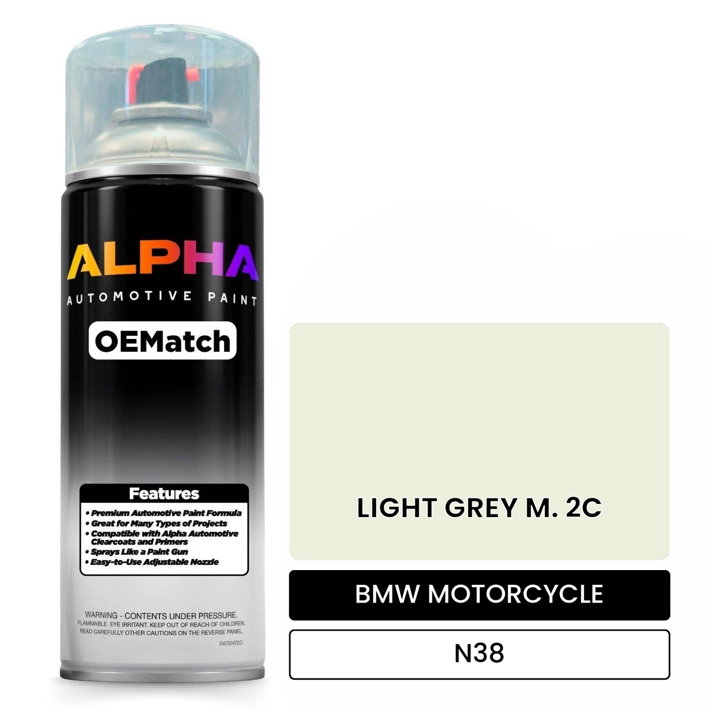 BMW MOTORCYCLE LIGHT GREY M. 2C N38 OEMatch Spraycan