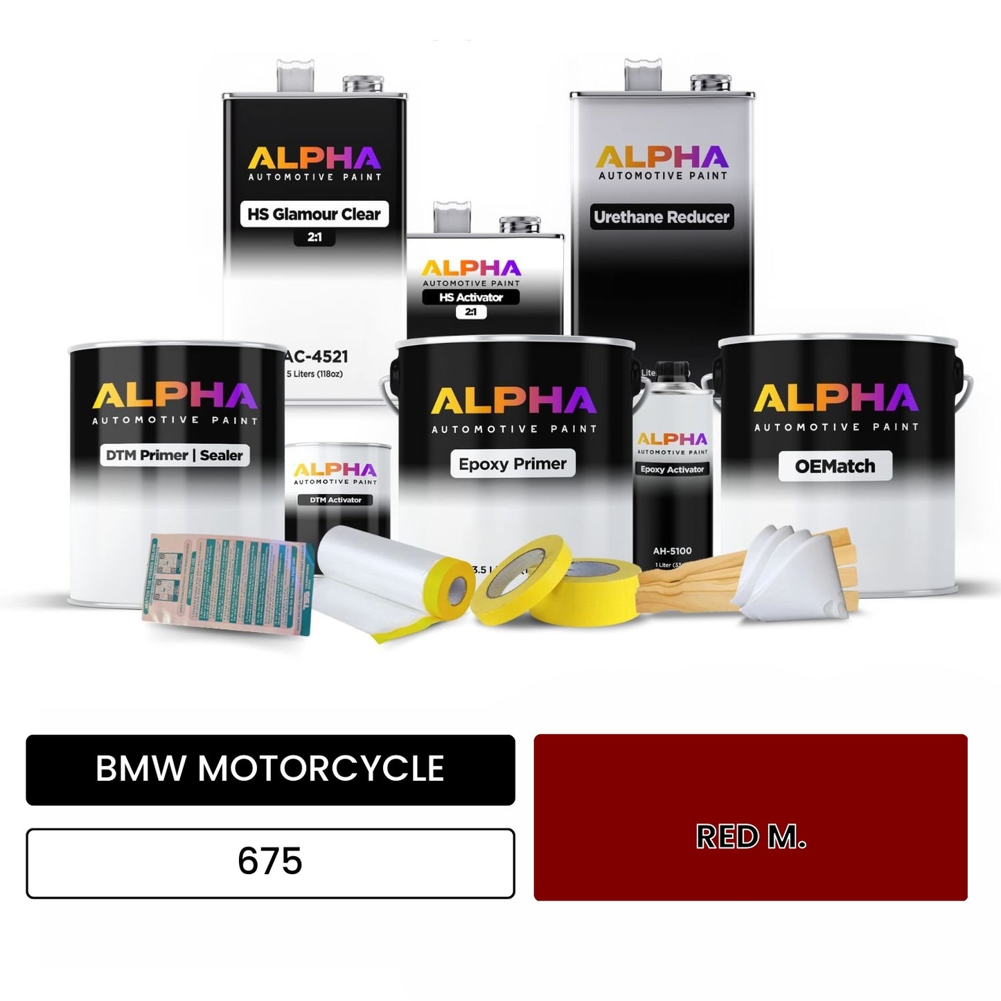 BMW MOTORCYCLE RED M. 675 OEMatch Vehicle Paint Kit