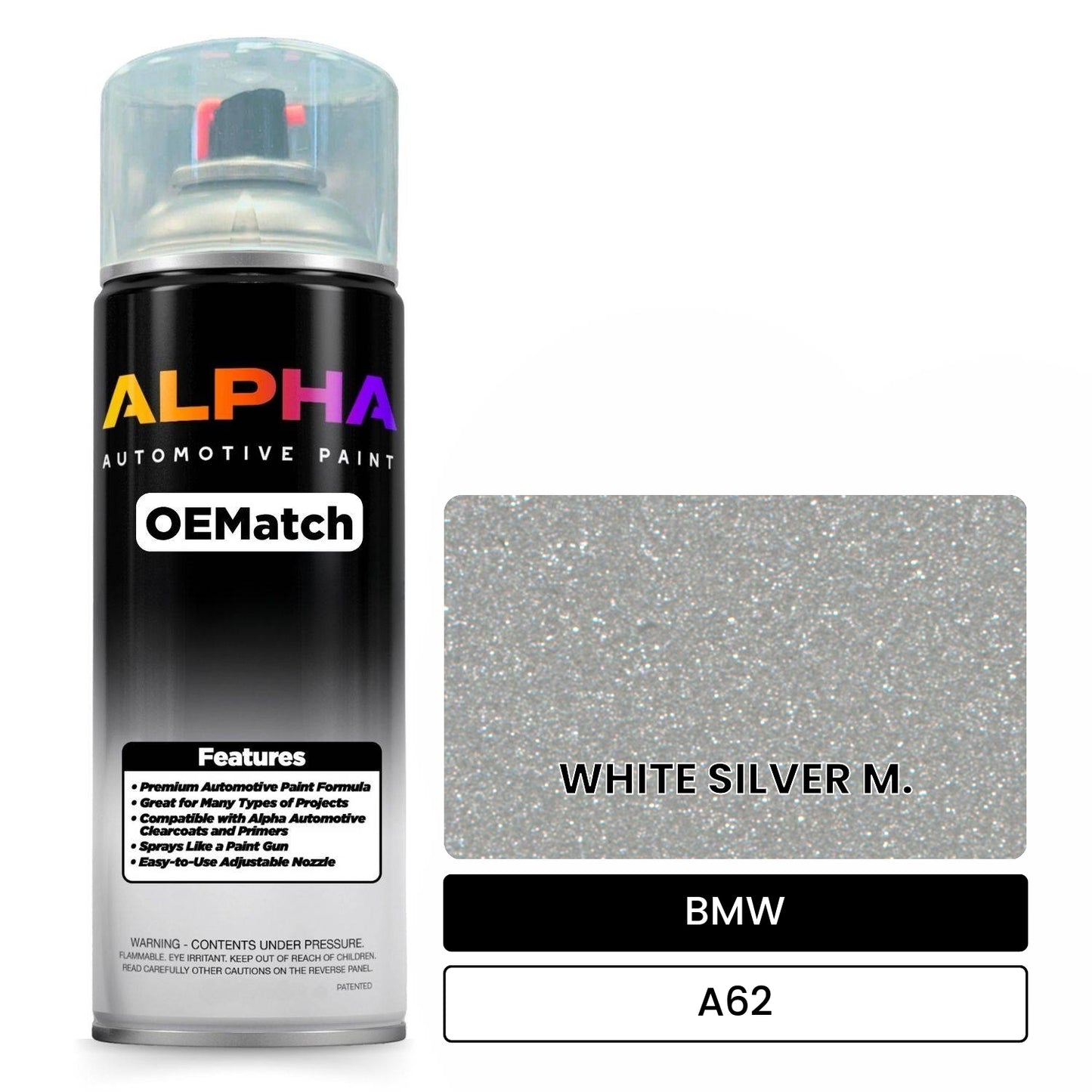 BMW WHITE SILVER M. A62 OEMatch Spraycan