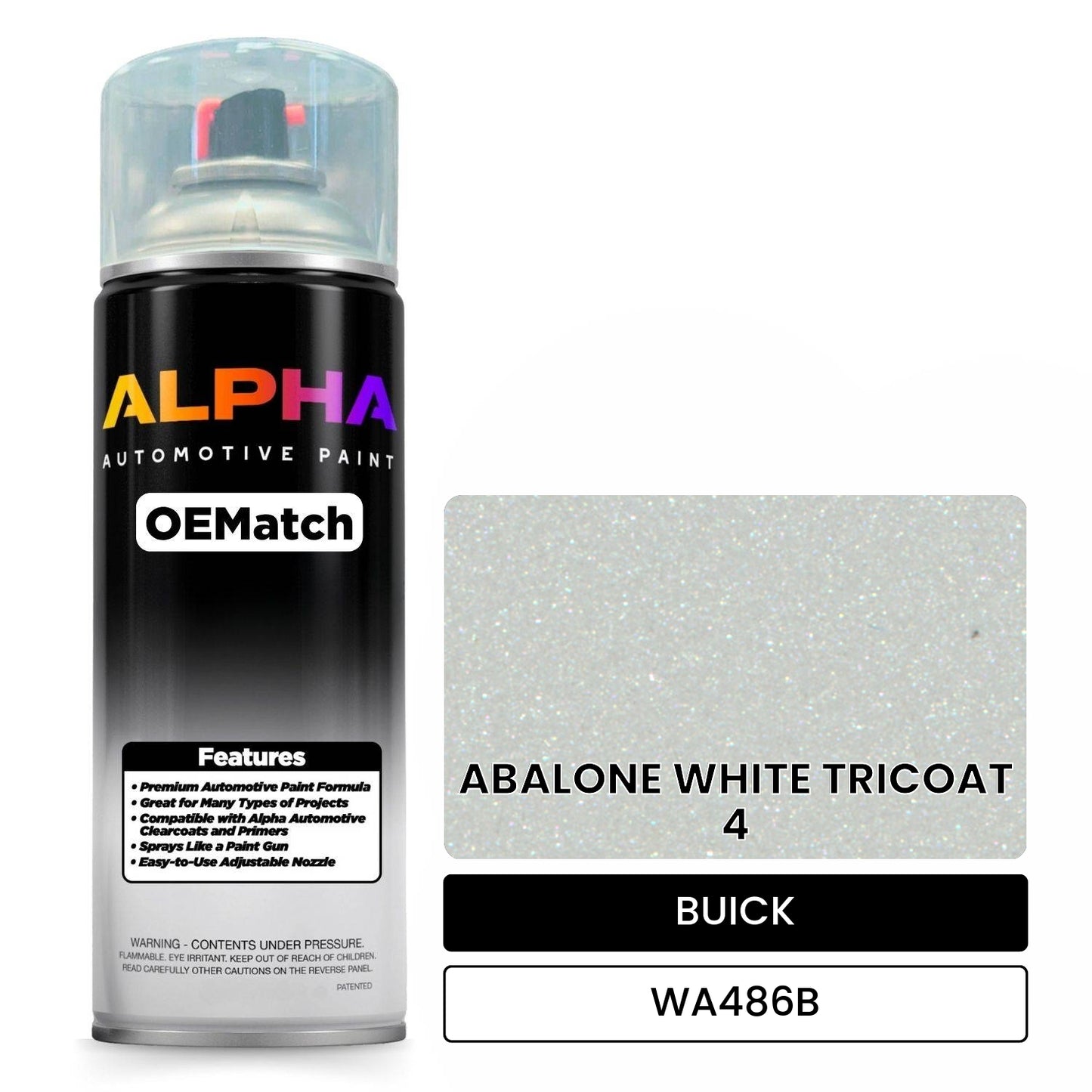 BUICK ABALONE WHITE TRICOAT 4 WA486B OEMatch Spraycan