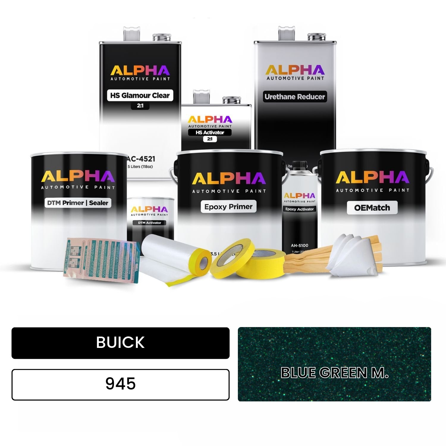 BUICK BLUE GREEN M. 945 OEMatch Vehicle Paint Kit