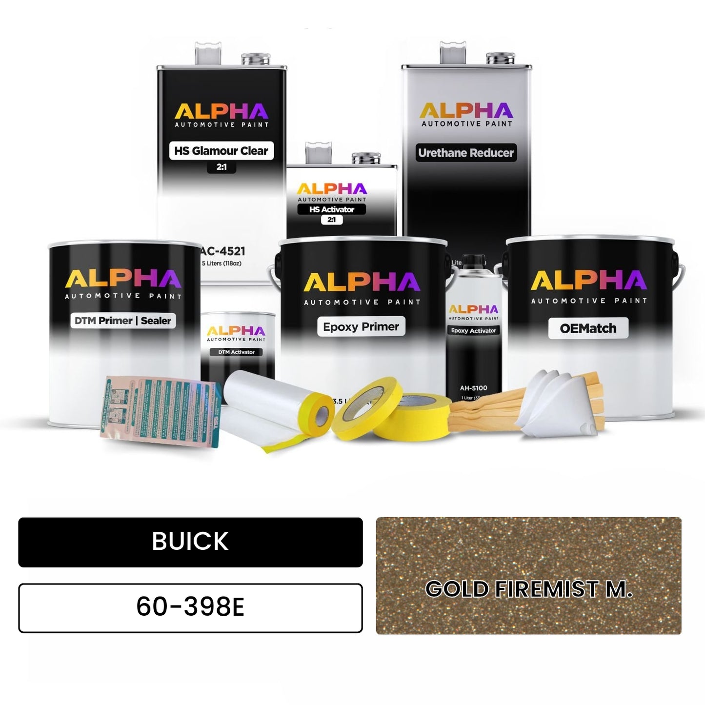 BUICK GOLD FIREMIST M. 60-398E OEMatch Vehicle Paint Kit