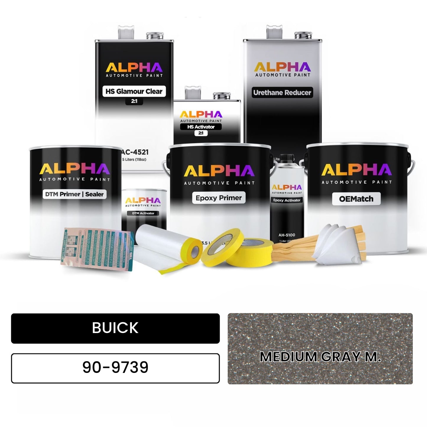 BUICK MEDIUM GRAY M. 90-9739 OEMatch Vehicle Paint Kit