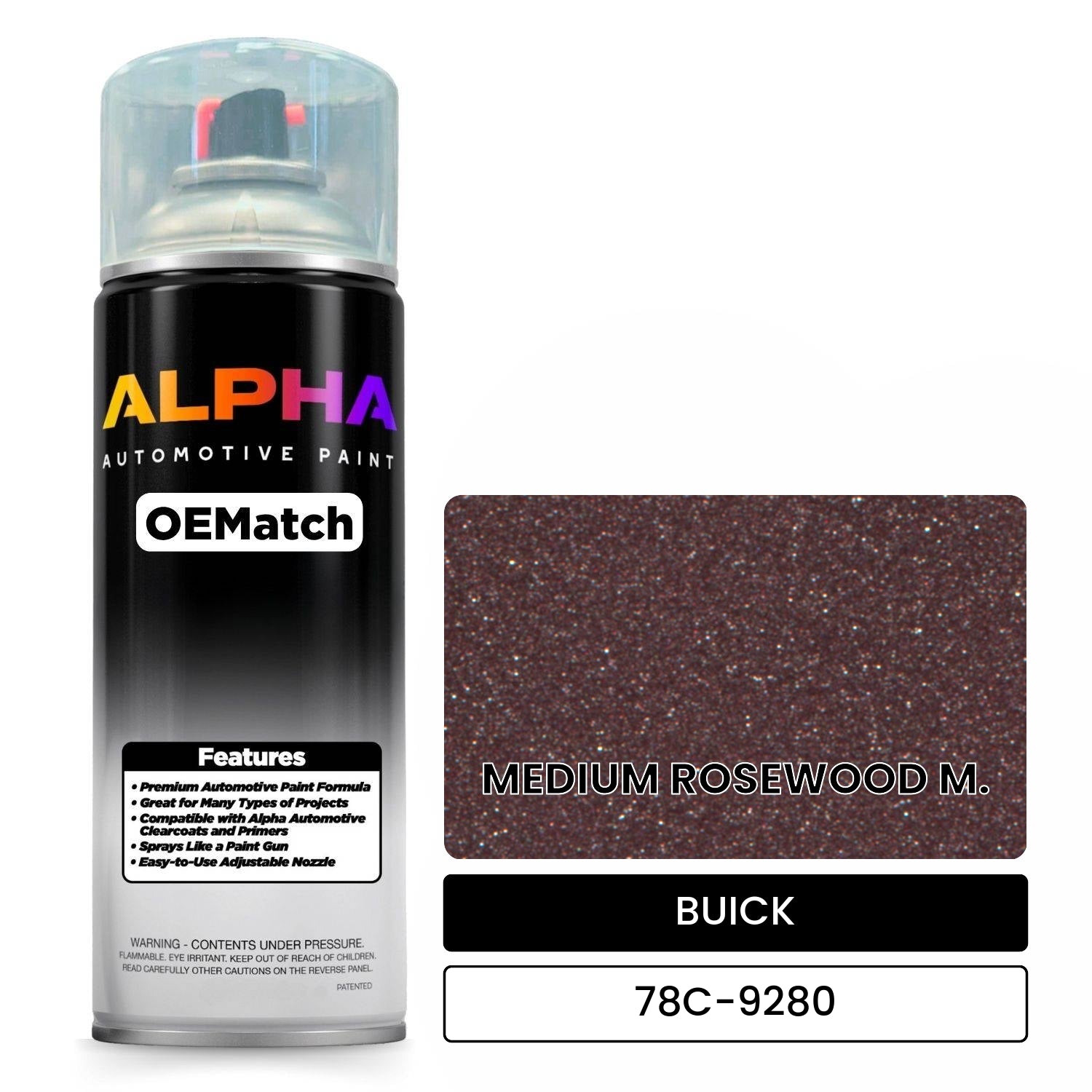BUICK MEDIUM ROSEWOOD M. 78C-9280 OEMatch Spraycan