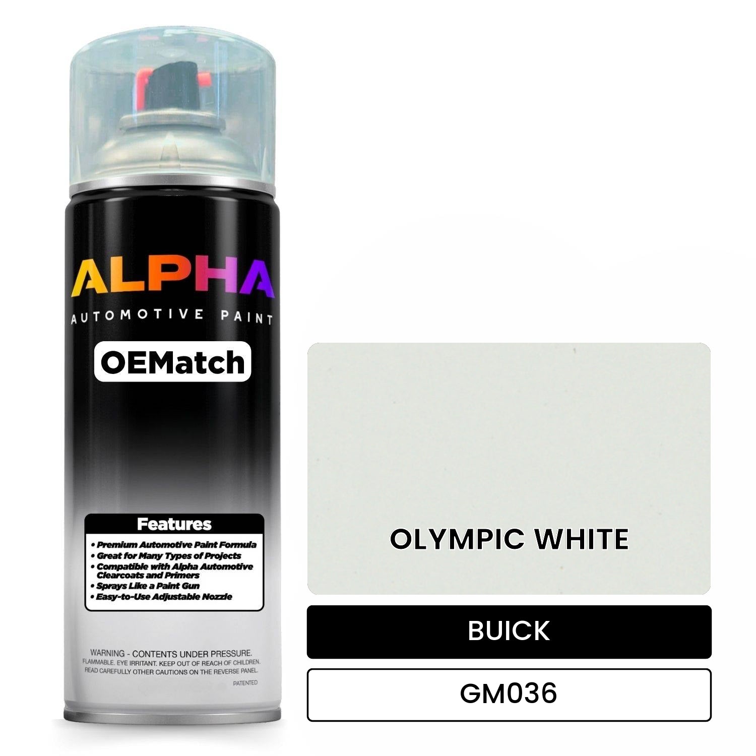 BUICK OLYMPIC WHITE GM036 OEMatch Spraycan