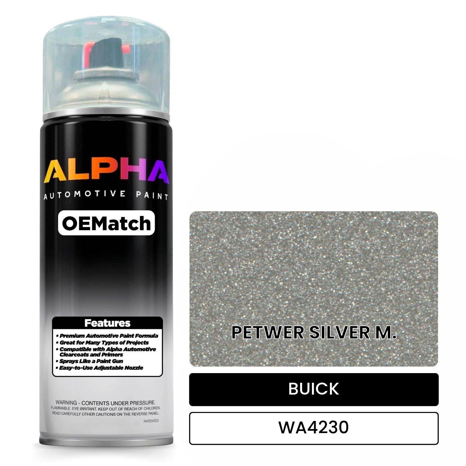 BUICK PETWER SILVER M. WA4230 OEMatch Spraycan