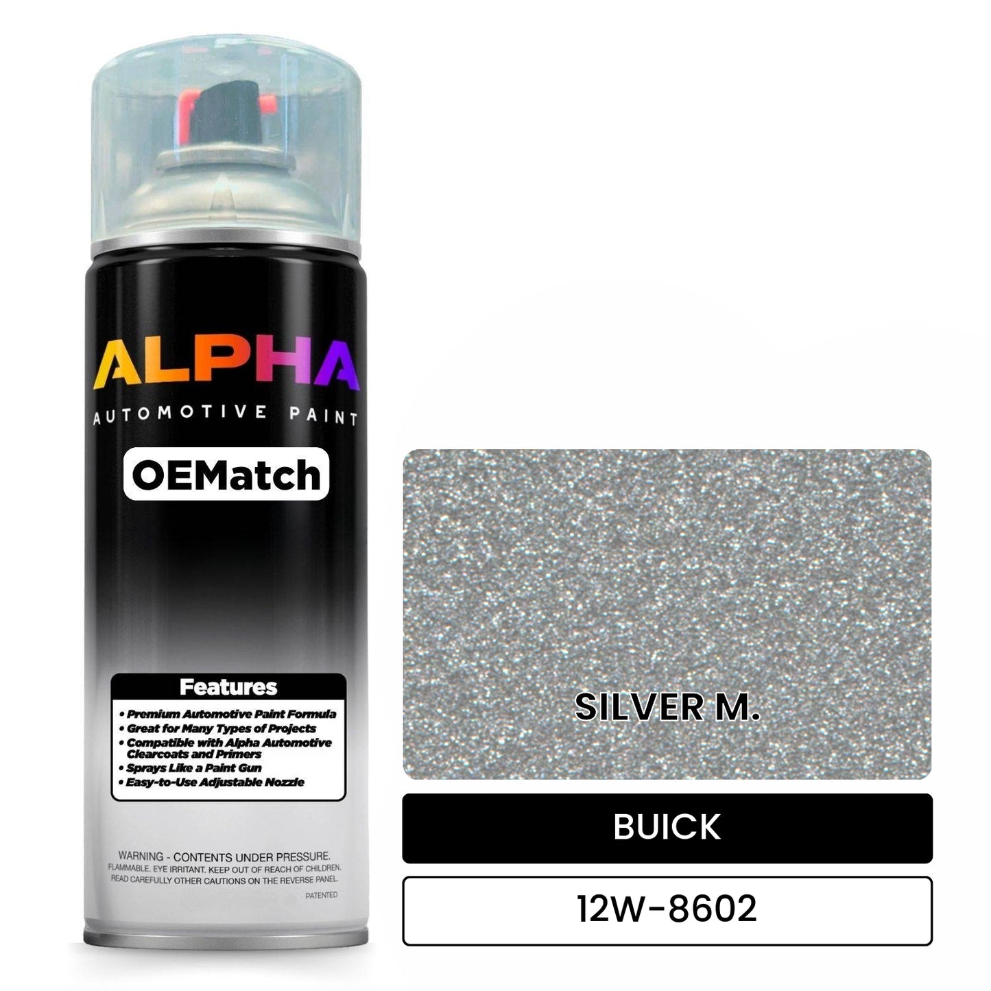 BUICK SILVER M. 12W-8602 OEMatch Spraycan