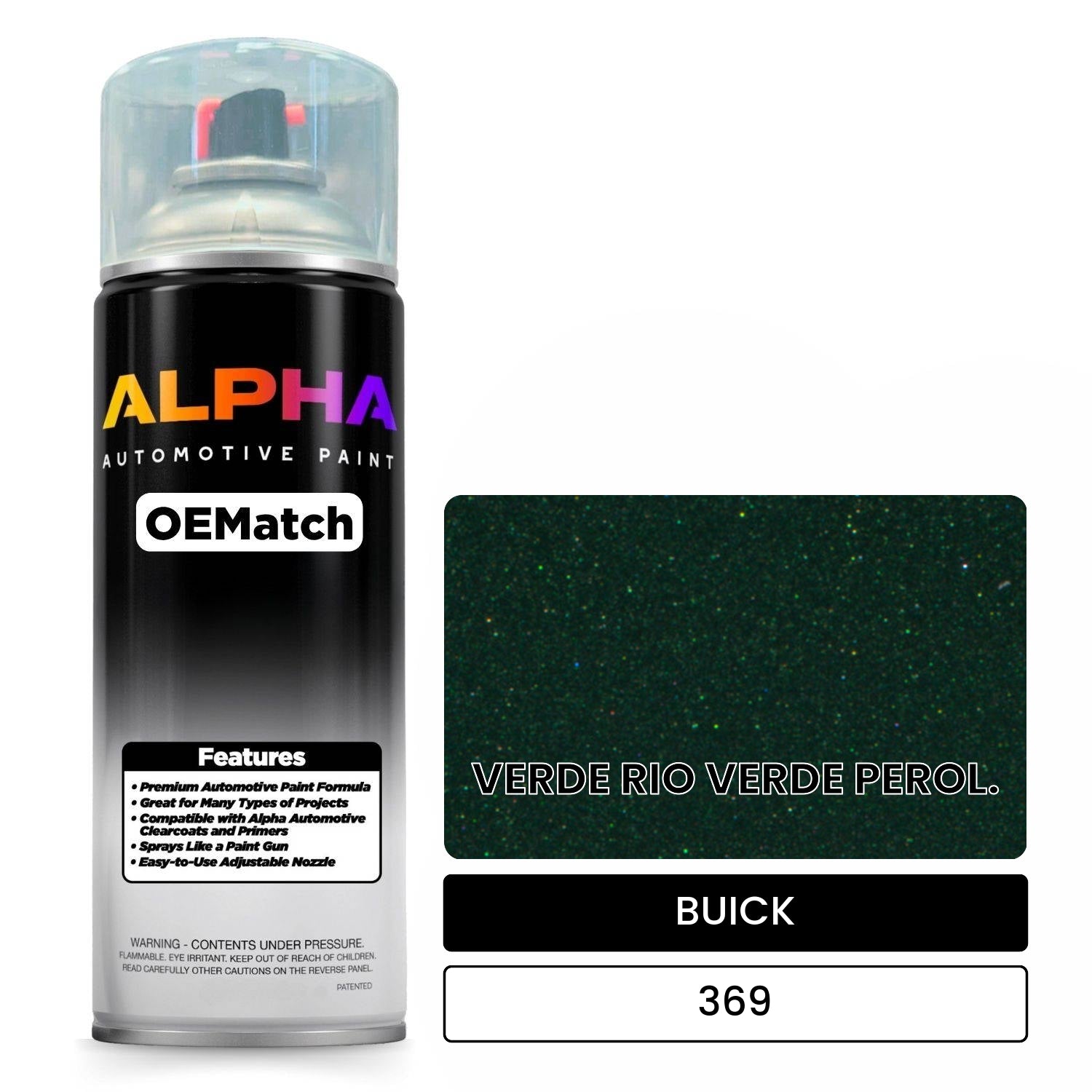 BUICK VERDE RIO VERDE PEROL. 369 OEMatch Spraycan
