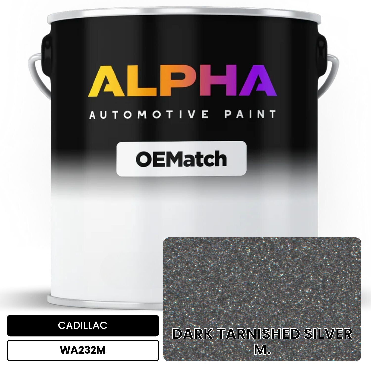 CADILLAC DARK TARNISHED SILVER M. WA232M OEMatch Basecoat