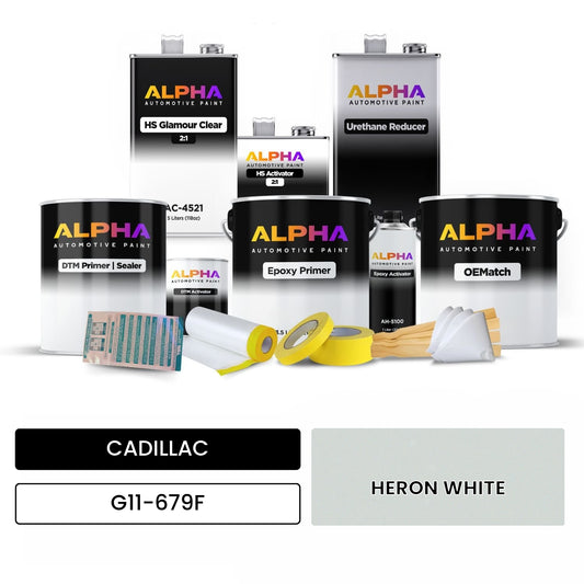 CADILLAC HERON WHITE G11-679F OEMatch Vehicle Paint Kit