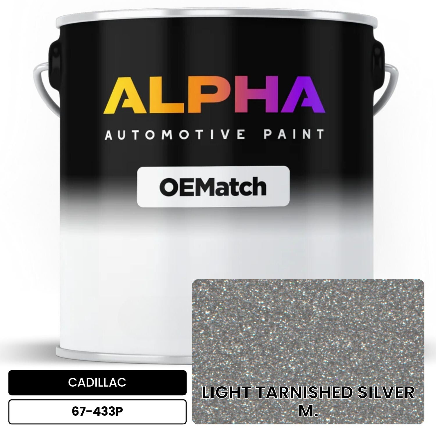 CADILLAC LIGHT TARNISHED SILVER M. 67-433P OEMatch Basecoat