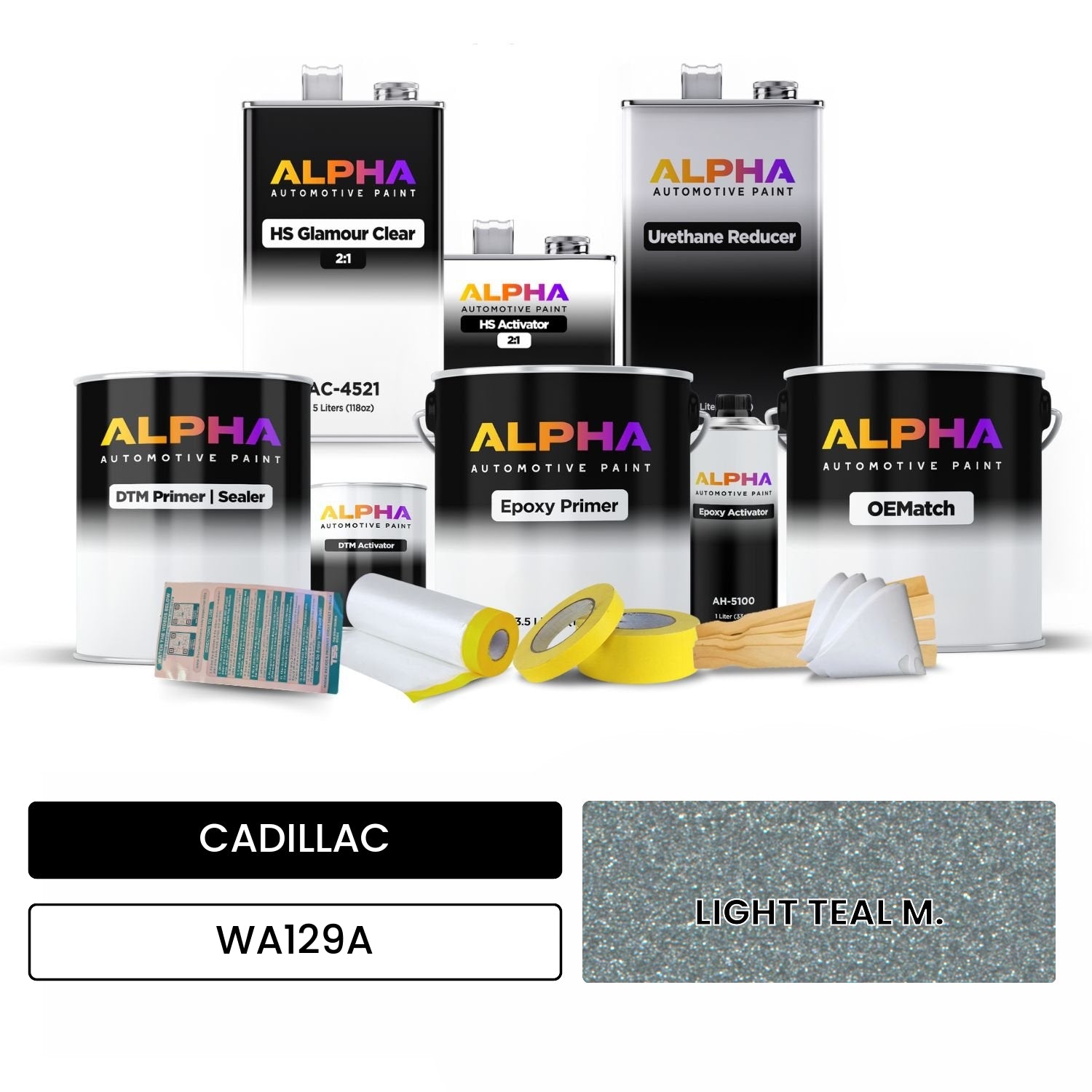 CADILLAC LIGHT TEAL M. WA129A OEMatch Vehicle Paint Kit