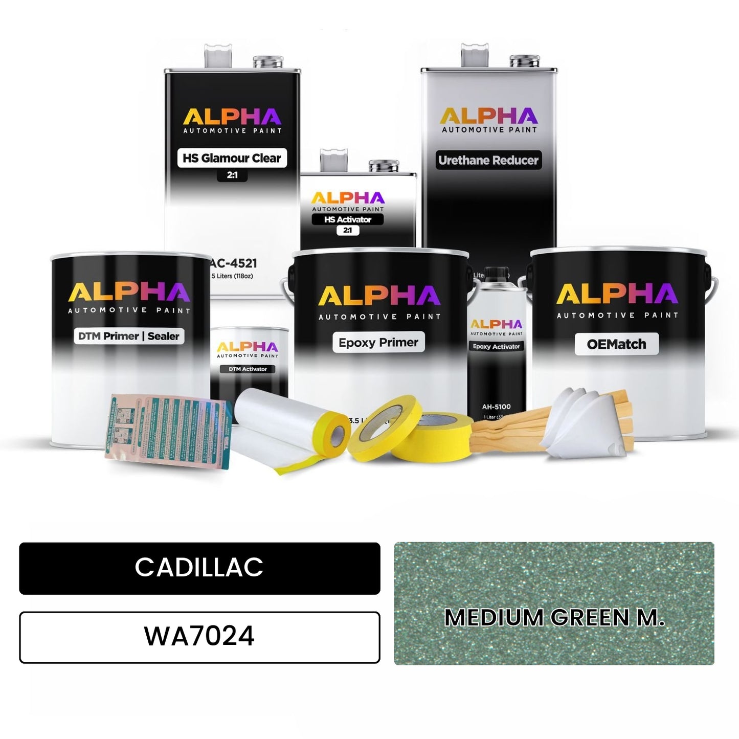 CADILLAC MEDIUM GREEN M. WA7024 OEMatch Vehicle Paint Kit
