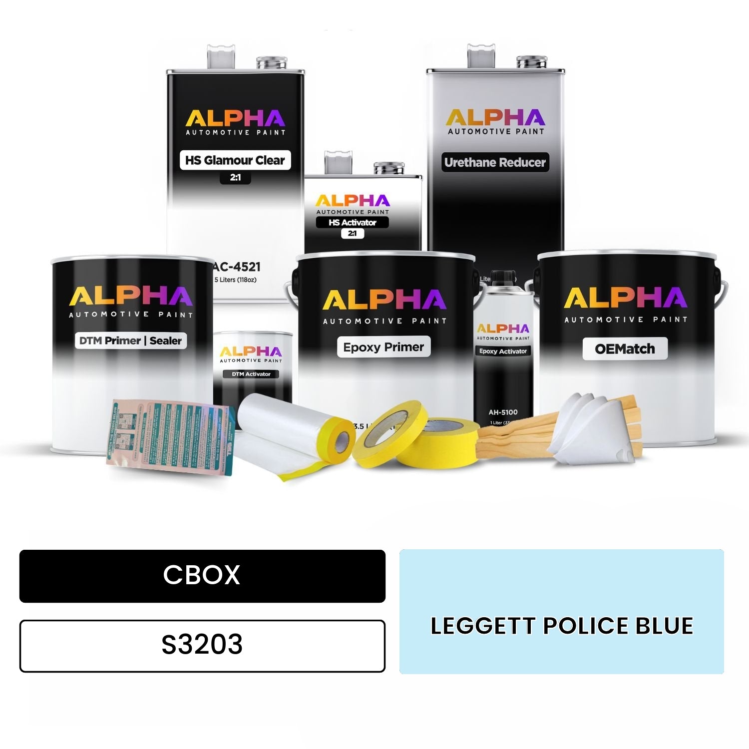CBOX LEGGETT POLICE BLUE S3203 OEMatch Vehicle Paint Kit