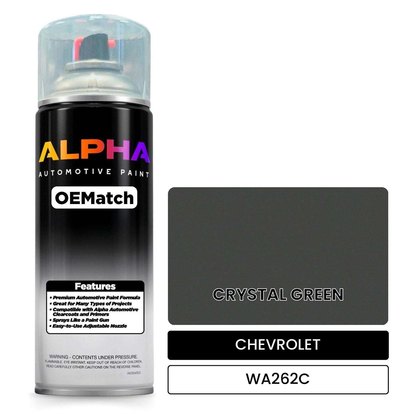 CHEVROLET CRYSTAL GREEN WA262C OEMatch Spraycan