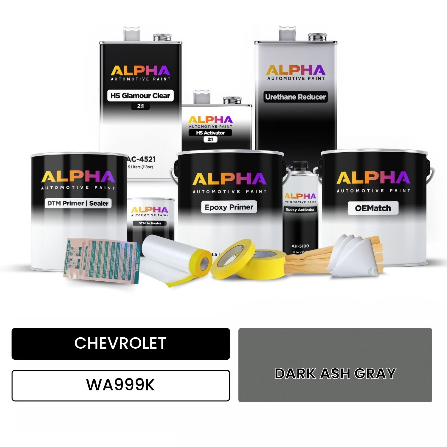 CHEVROLET DARK ASH GRAY WA999K OEMatch Vehicle Paint Kit