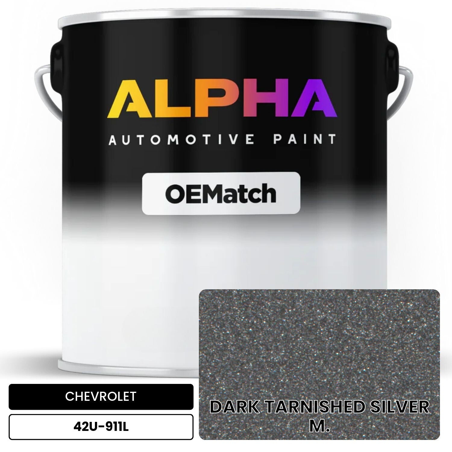 CHEVROLET DARK TARNISHED SILVER M. 42U-911L OEMatch Basecoat