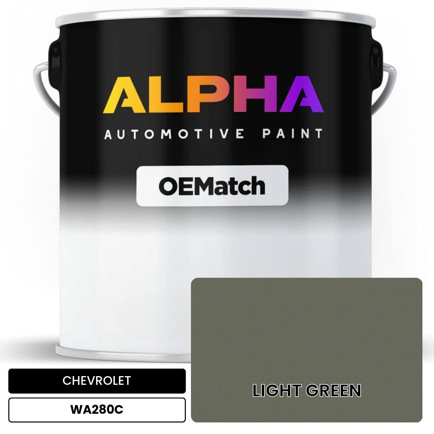 CHEVROLET LIGHT GREEN WA280C OEMatch Basecoat