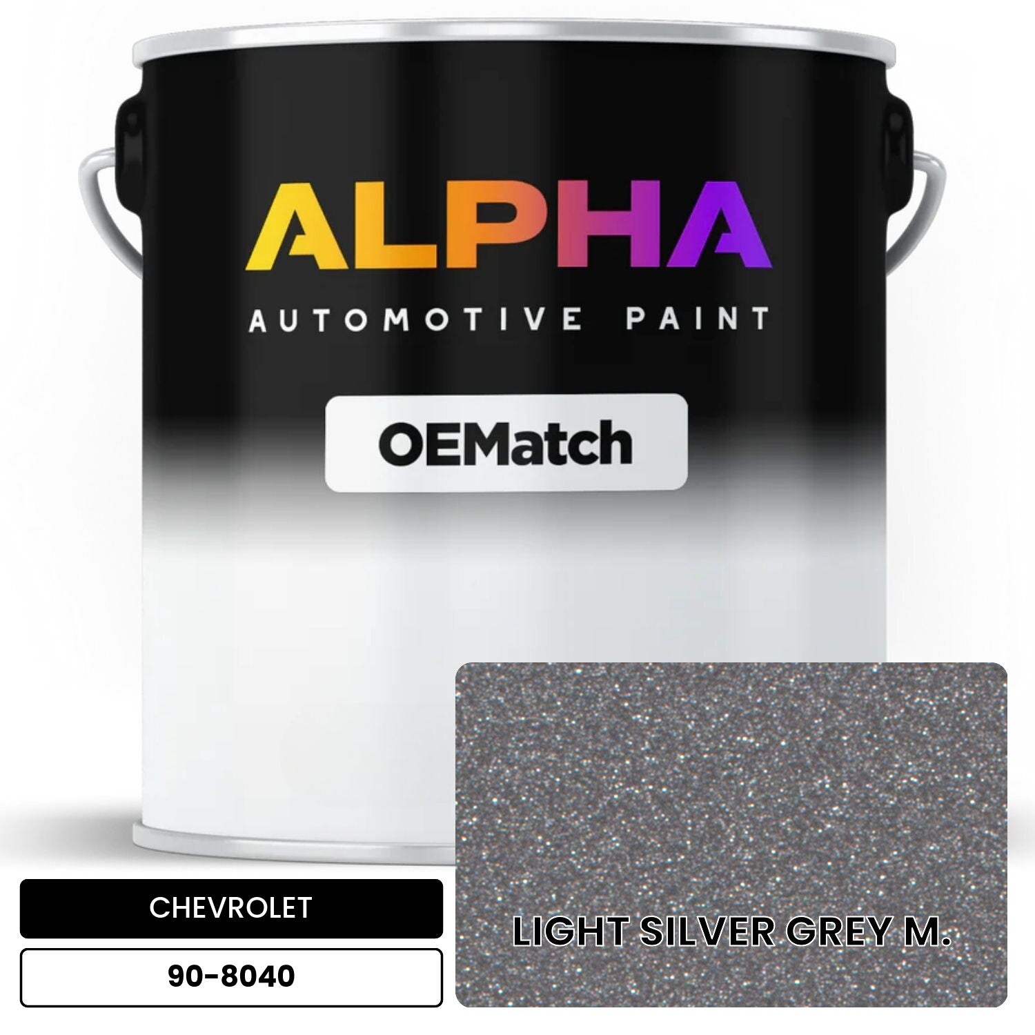 CHEVROLET LIGHT SILVER GREY M. 90-8040 OEMatch Basecoat