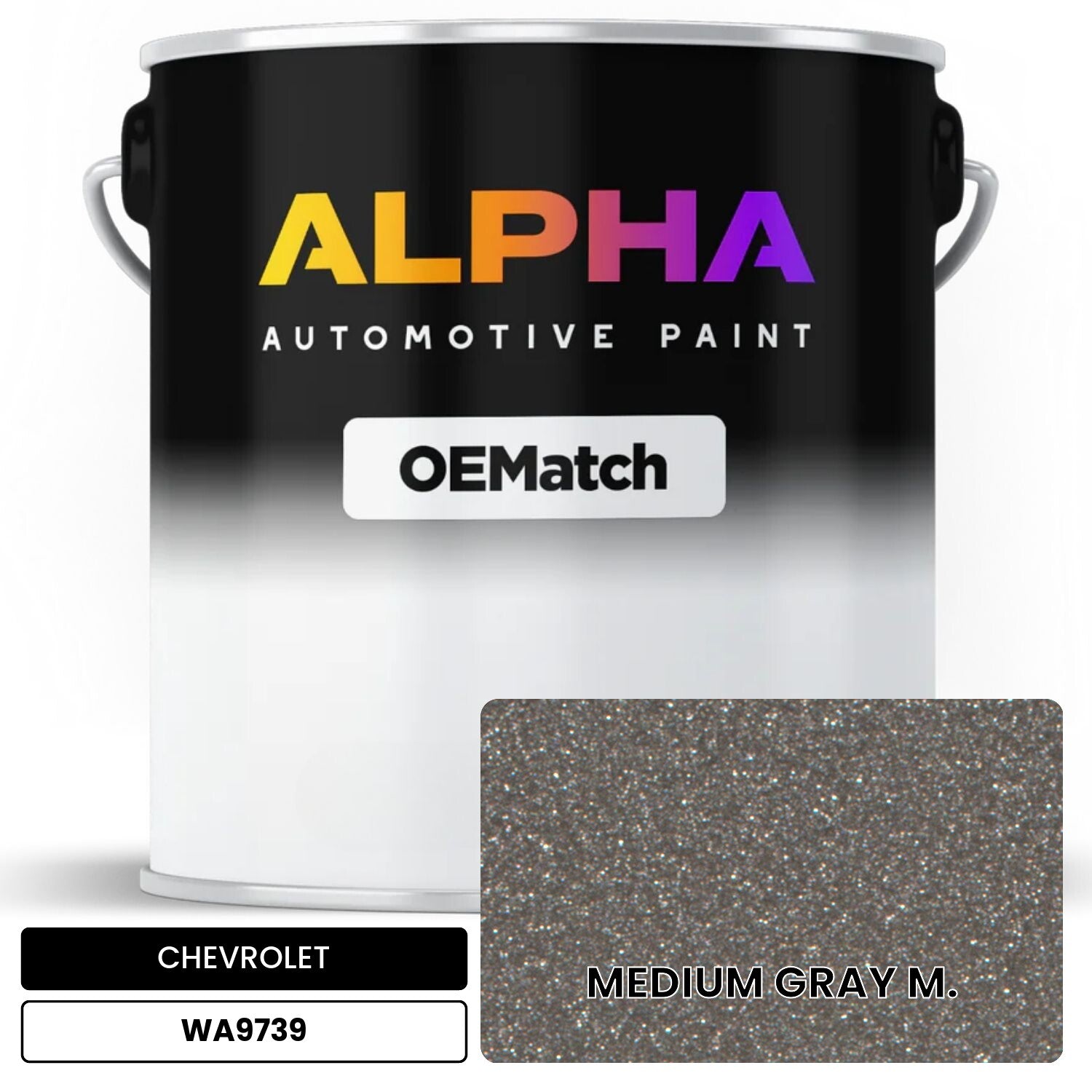 CHEVROLET MEDIUM GRAY M. WA9739 OEMatch Basecoat