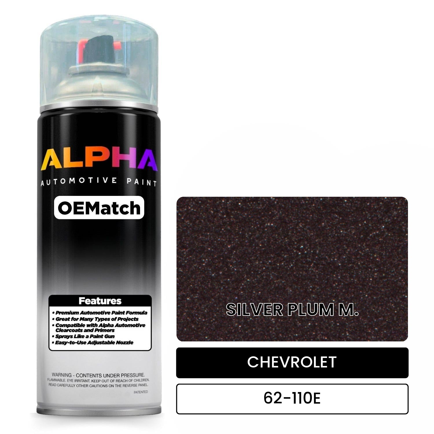CHEVROLET SILVER PLUM M. 62-110E OEMatch Spraycan