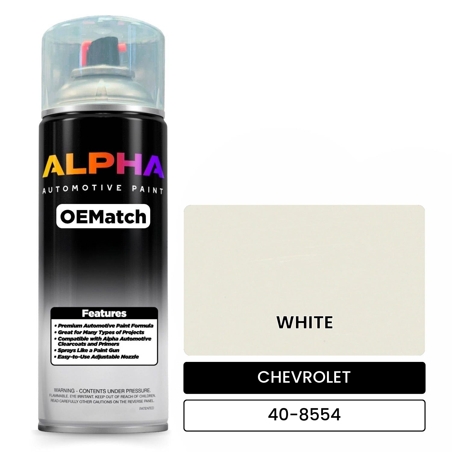 CHEVROLET WHITE 40-8554 OEMatch Spraycan