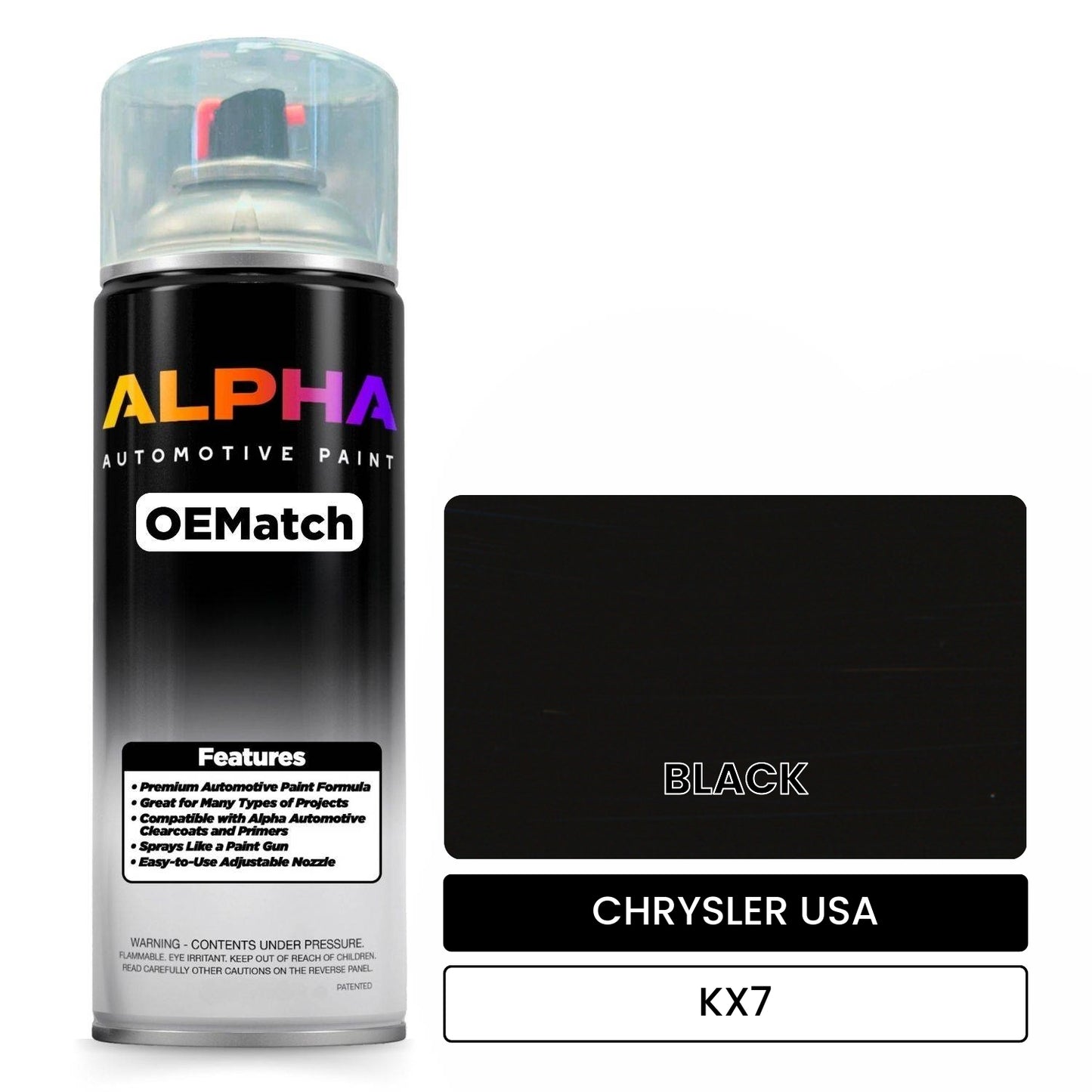 CHRYSLER USA BLACK KX7 OEMatch Spraycan