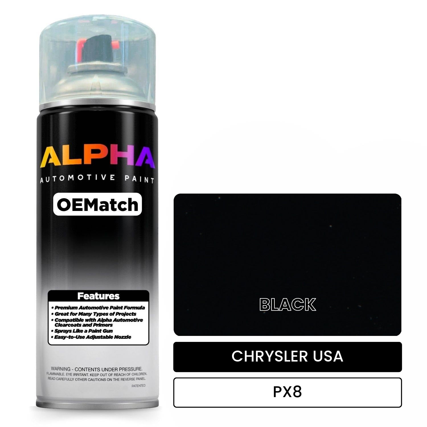 CHRYSLER USA BLACK PX8 OEMatch Spraycan